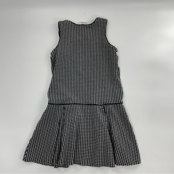 Hanna Anderson‎ Girl's Houndstooth Gingham Black & White Drop Waist Dress - Picture 7 of 8